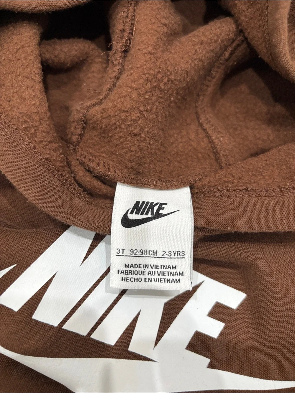 Nike Kids Brown Hoodie & Joggers Set with White Logo toddler 3T